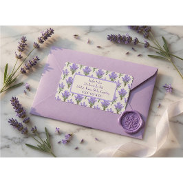 Eleganta lila returadressetiketter adressetikett