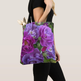 Eleganta lila rosor Blommig Tygkasse