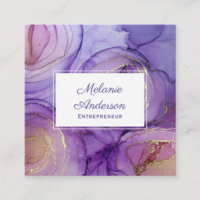 Eleganta Lila Rosor Företags Kort (Framsida)