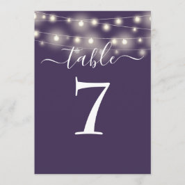 Eleganta lila slingljus Bordskort