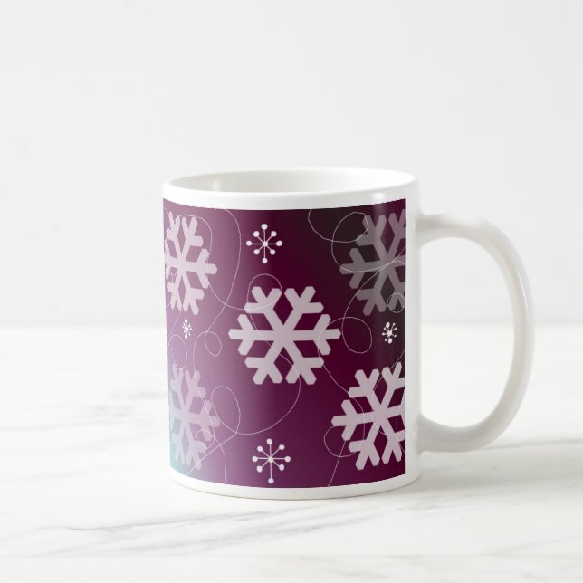 Eleganta lila snöflingor kaffemugg (Höger)