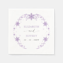 Eleganta lila snöflingor Vinterbröllop