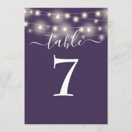 Eleganta lila strängljus Bordskort