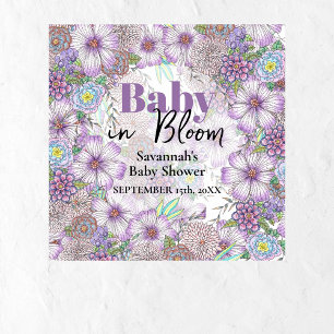 Eleganta lila trädgårdsblommor spädbarn i blomning poster