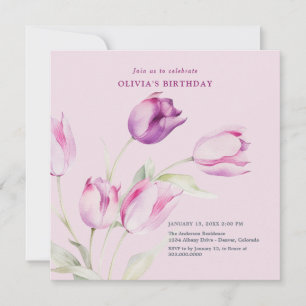 Eleganta lila tulpaner inbjudningar