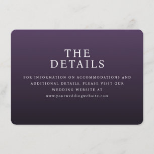 Eleganta lila typografiska detaljer tilläggskort