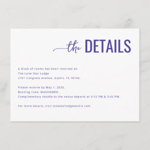 Eleganta lila typografiska detaljer tilläggskort