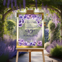 Eleganta lila violer Blommig 90-årsfest 