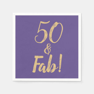 Eleganta lilor "50 & Fab!", 50th Födelsedagsfest Pappersservett