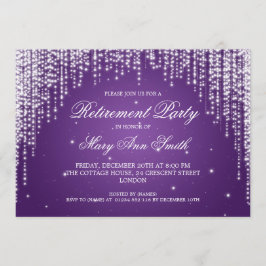 Eleganta lilor för glitter för pensionpartynatt inbjudningar