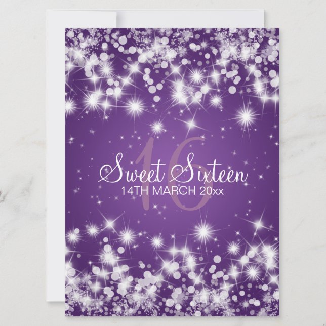 Eleganta lilor för gnistra för sweet inbjudningar (Framsida)