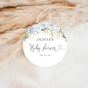 Eleganta ljusblå presentkort för baby shower gåvor etiketter