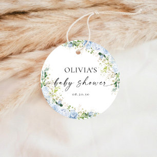 Eleganta ljusblå presentkort för baby shower gåvor etiketter