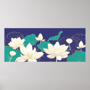 Eleganta lotusblommor poster