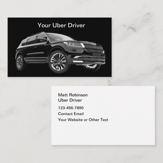 Eleganta Lyx Uber Förarens Affärskort Visitkort (Fram/baksida)
