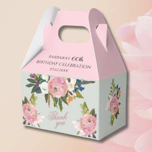 *Eleganta målade rosa blommiga 60-årspresenter Presentaskar