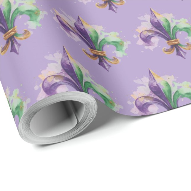 Eleganta Mardi Gras-färger  Presentpapper (Rulle Hörn)