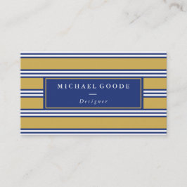 Eleganta marinblåa & senaprandar visitkort