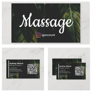 Eleganta Massage Terapeut Välbefinnande Profession Visitkort