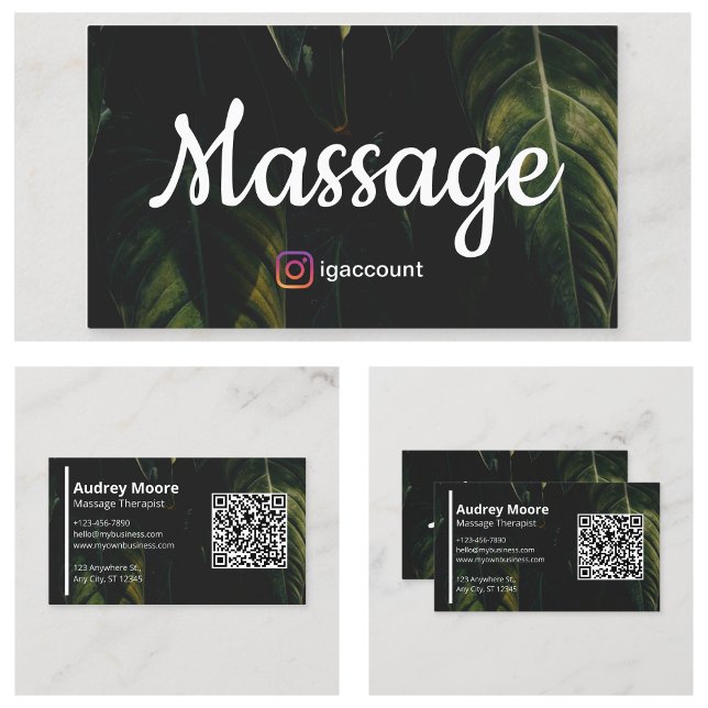Eleganta Massage Terapeut Välbefinnande Profession Visitkort (Elegant Massage Therapist Wellness Professionals Business Card
)