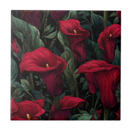 Eleganta medelhavsstil Calle Lilies-kakelplattor Kakelplatta