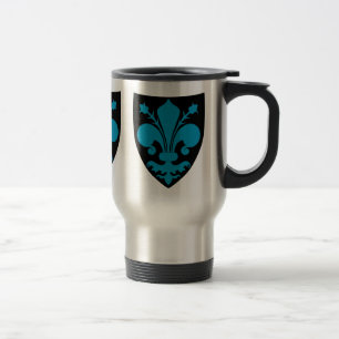 Eleganta medeltida Fleur De Lis i blått Resemugg