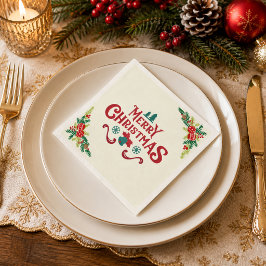 Eleganta Merry Christmas Holiday Papperservetter Pappersservett
