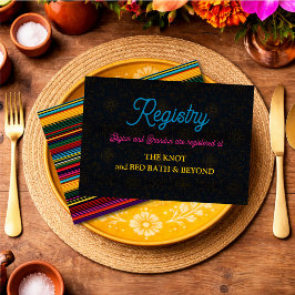 Eleganta mexikanska blommor bröllopsregister tilläggskort