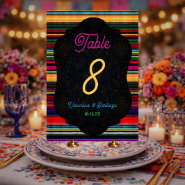 Eleganta mexikanska bröllopsblommor bordsnummer