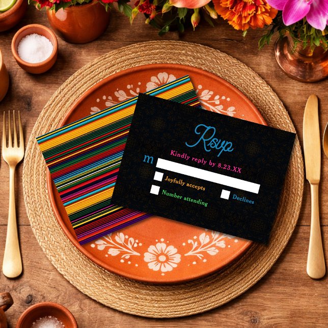 Eleganta mexikanska bröllopsblommor OSA kort (Skapare uppladdad)