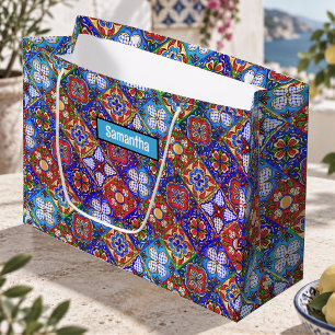 Eleganta mexikanska talavera röda blå lila plattor