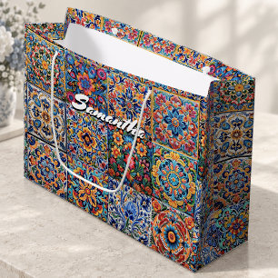 Eleganta mexikanska talavera röda gula plattor