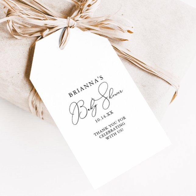 Eleganta minimalistiska baby shower-gåva etiketter (Skapare uppladdad)