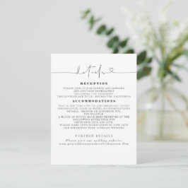 Eleganta minimalistiska bröllopsdetaljer tilläggskort