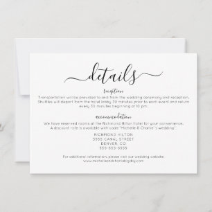 Eleganta Minimalistiska Enkla Bröllopsdetaljer Inbjudningar