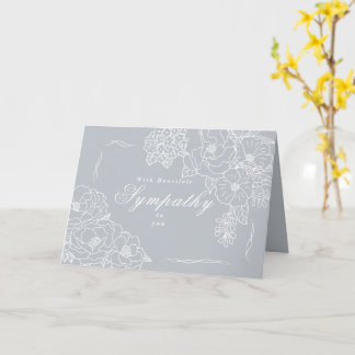 Eleganta minimalistiska peonior Sympati Grå Kort