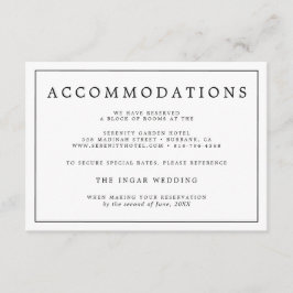 Eleganta minimalistiska svarta och vita bröllopsde tilläggskort