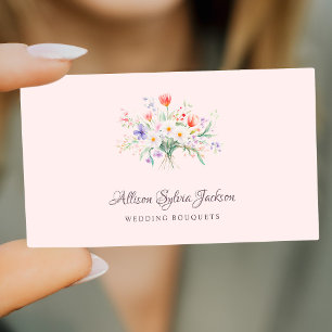 Eleganta minimalistiska vildblommor blomster visitkort