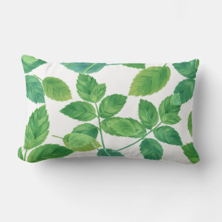 Eleganta mintblad Vattenfärg Botanisk design Lumbarkudde