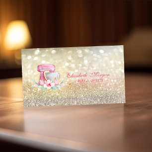 Eleganta Mixer Blommor Bokeh Bageri Visitkort