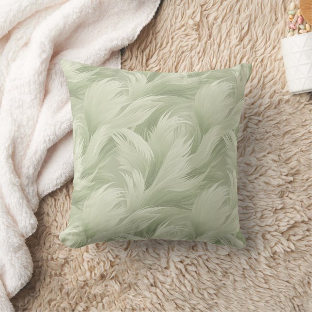 Eleganta mjuka gröna fjädrar kudde (Filt)