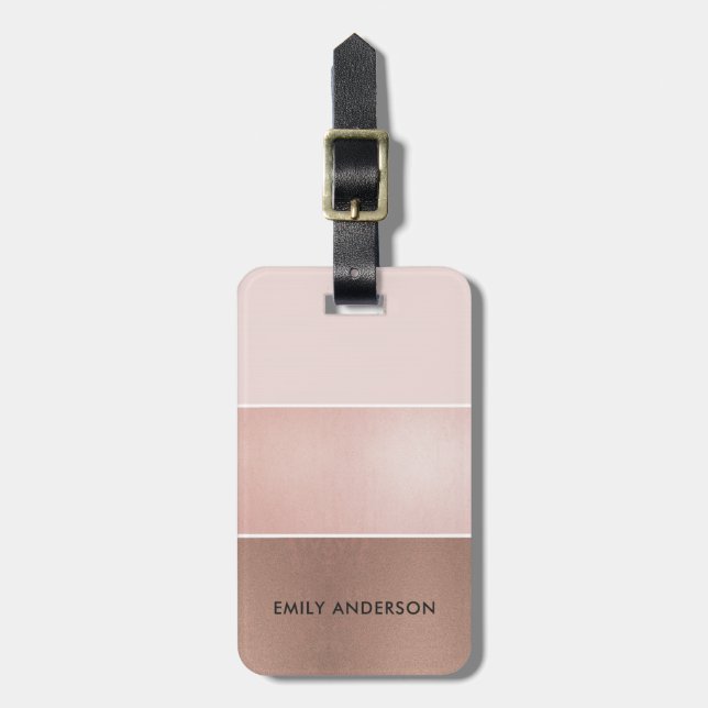 ELEGANTA MJUKA ROSA GULDRODNADROSOR FÖRKOPPRAR BAGAGEBRICKA (Vertikal Framsida)