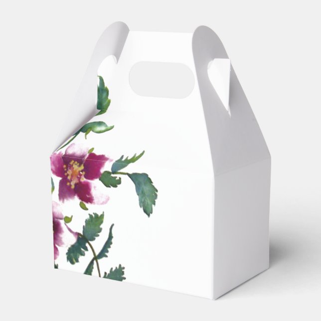 Eleganta moderna akvarell mörka rosa vildblommor presentaskar (Framsidan Sidan)