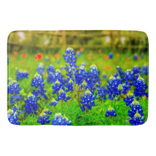 Eleganta moderna blåa blommorTexas Bluebonnets Badrumsmatta