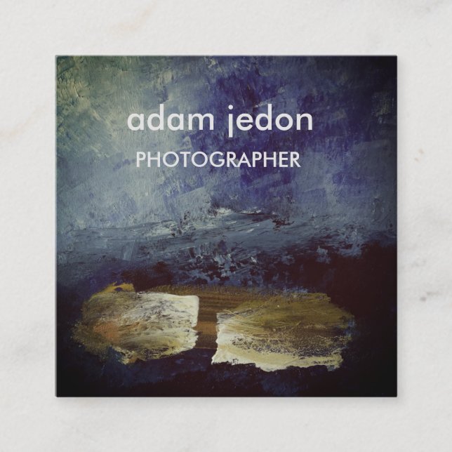 Eleganta moderna blått kvadrerar visitkorten fyrkantigt visitkort (Framsida)