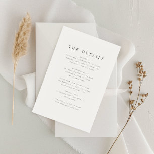 Eleganta moderna detaljer Bröllop minimalistisk mo Tilläggskort