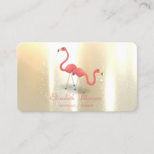 Eleganta Moderna Flickaktiga Roliga, Flamingos Visitkort