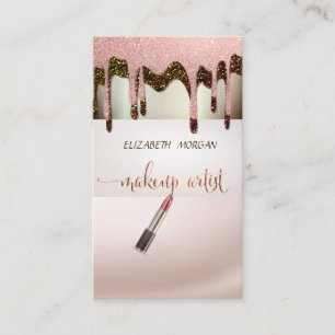 Eleganta Moderna Glitterdroppar, Läppstift Visitkort