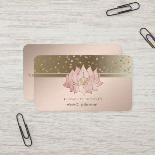 Eleganta moderna prickar konfetti lotus visitkort