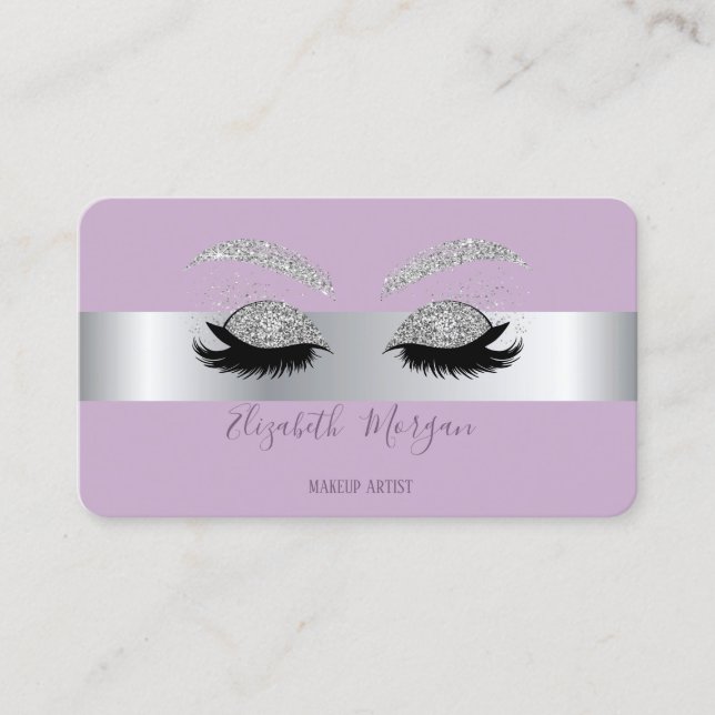 Eleganta Moderna Professionella Silver Glitter Ögo Visitkort (Framsida)